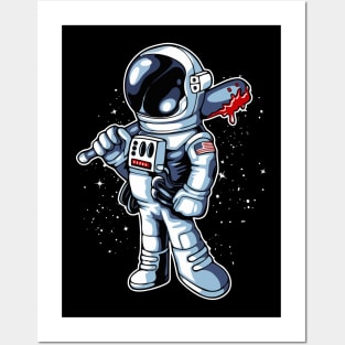 Astronaut With Baseball Bat Posters and Art